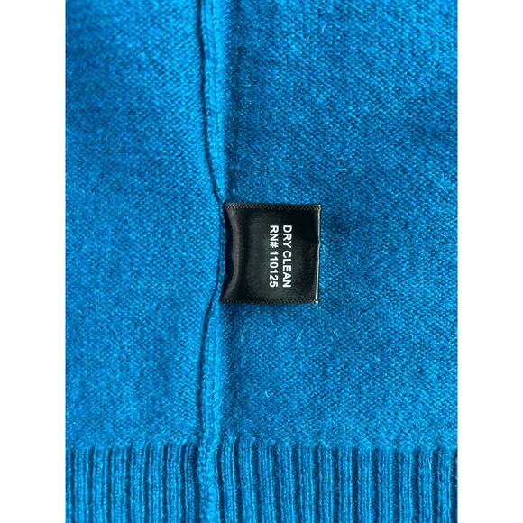 1-33 QI CASHMERE Men's Sweater Zip-Henley Teal 100% Cashmere Large - Picture 10 of 16